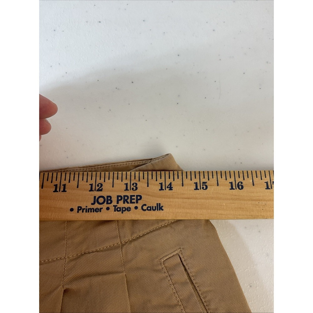 Maeve by Anthropologie Wide-Leg Pleated Pants in Khaki Tan Cotton Sz 4 Casual - Picture 7 of 10